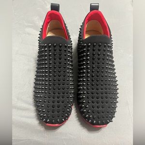 Christian Louboutin Black Spike-Sock Runners
